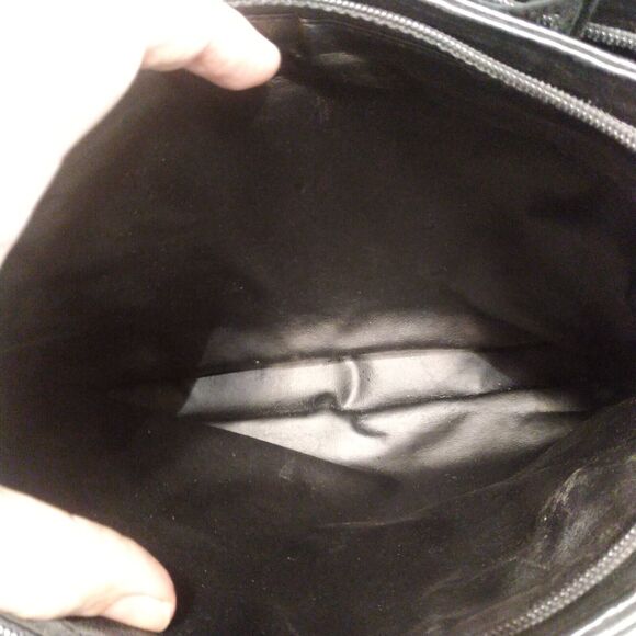 Bally Quilted Black Leather Gold Chain Strap Tassle Tote Purse Shoulder Bag Vtg - Picture 11 of 14